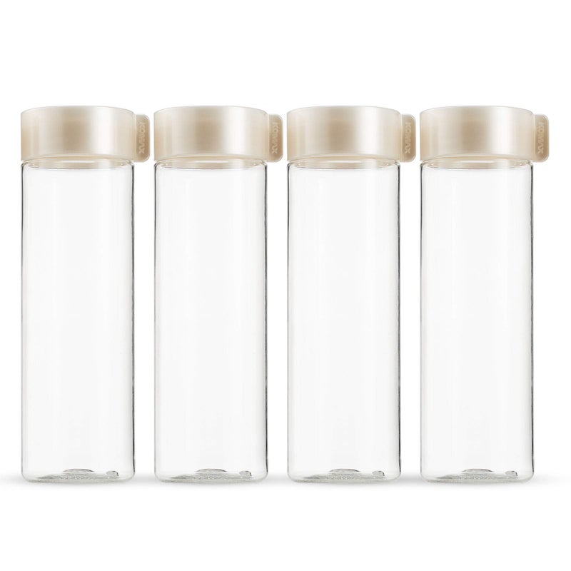 Komax Reusable Juice Bottles, Set of 4 Leak-Proof Juice Containers with Lids for Fridge, BPA-Free Plastic Smoothie Bottle Set, Dishwasher-Safe Wide Mouth Juicing Bottles (18.5 oz) - Image 3